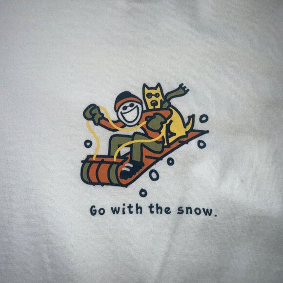 Life Is Good Women’s Long Sleeve Snow Graphic T-Shirt White Size Large - Picture 5 of 9